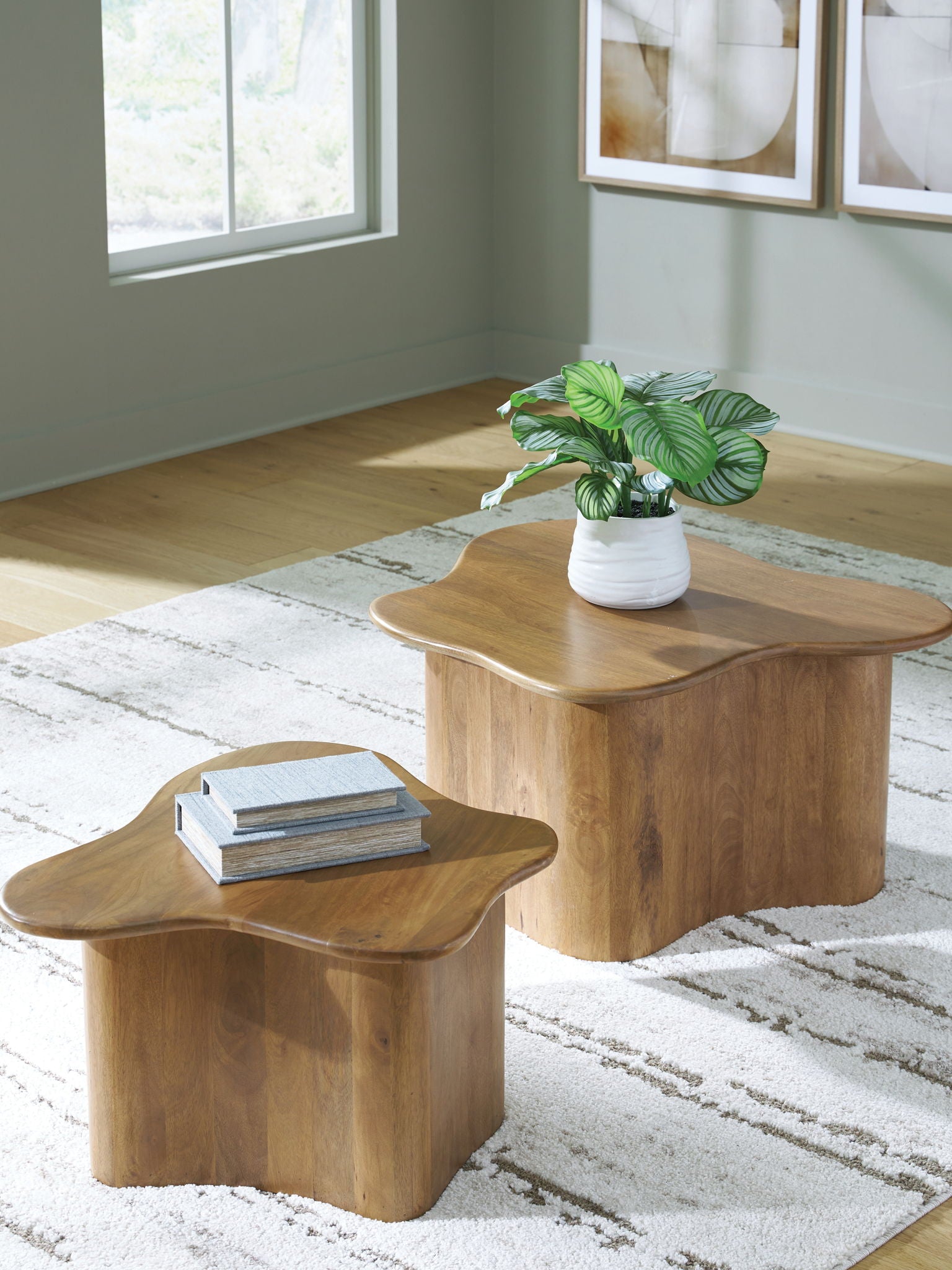 Abeford - Table d'appoint Cocktail (Lot de 2) - Marron