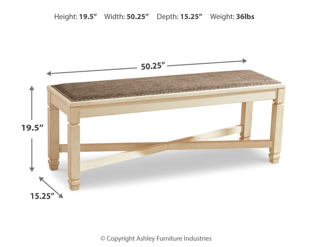 Banc de salle à manger Bolanburg UPH grand modèle - Beige