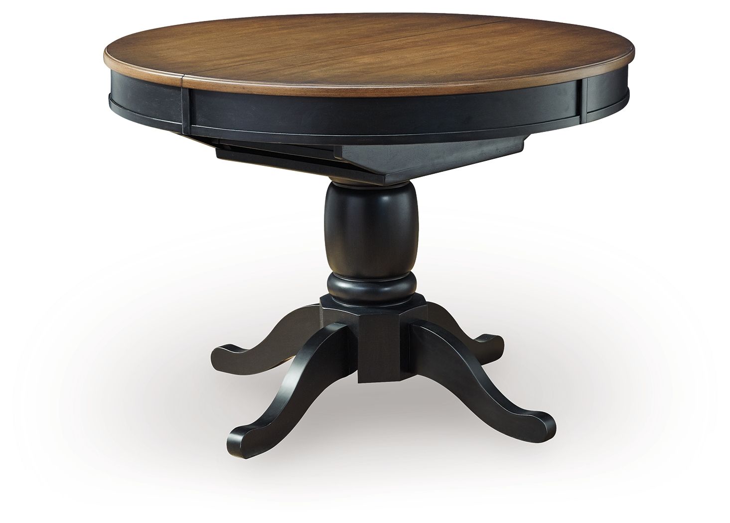 Clorazi - Table de salle à manger ovale à rallonge papillon - Noir/Marron