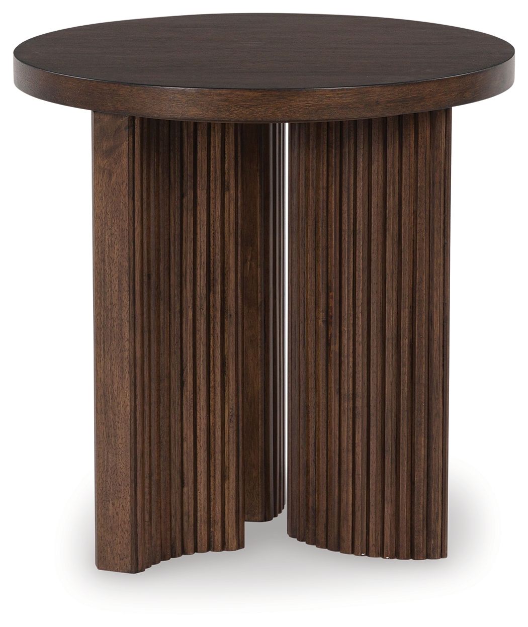 Korestone - Table d'appoint ronde - Marron foncé