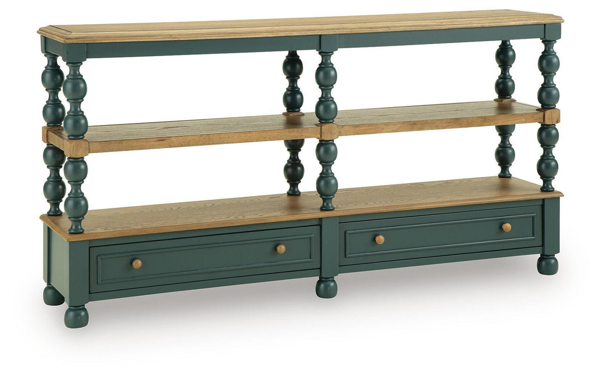 Finnworth - Console Sofa Table - Blue / Brown