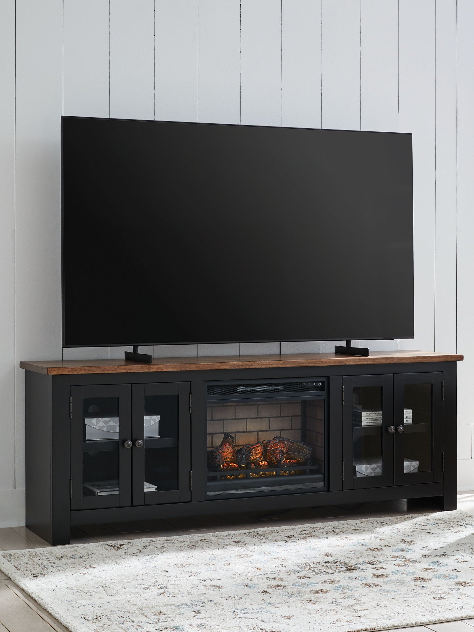 Wildenauer - Meuble TV 193 cm avec foyer électrique