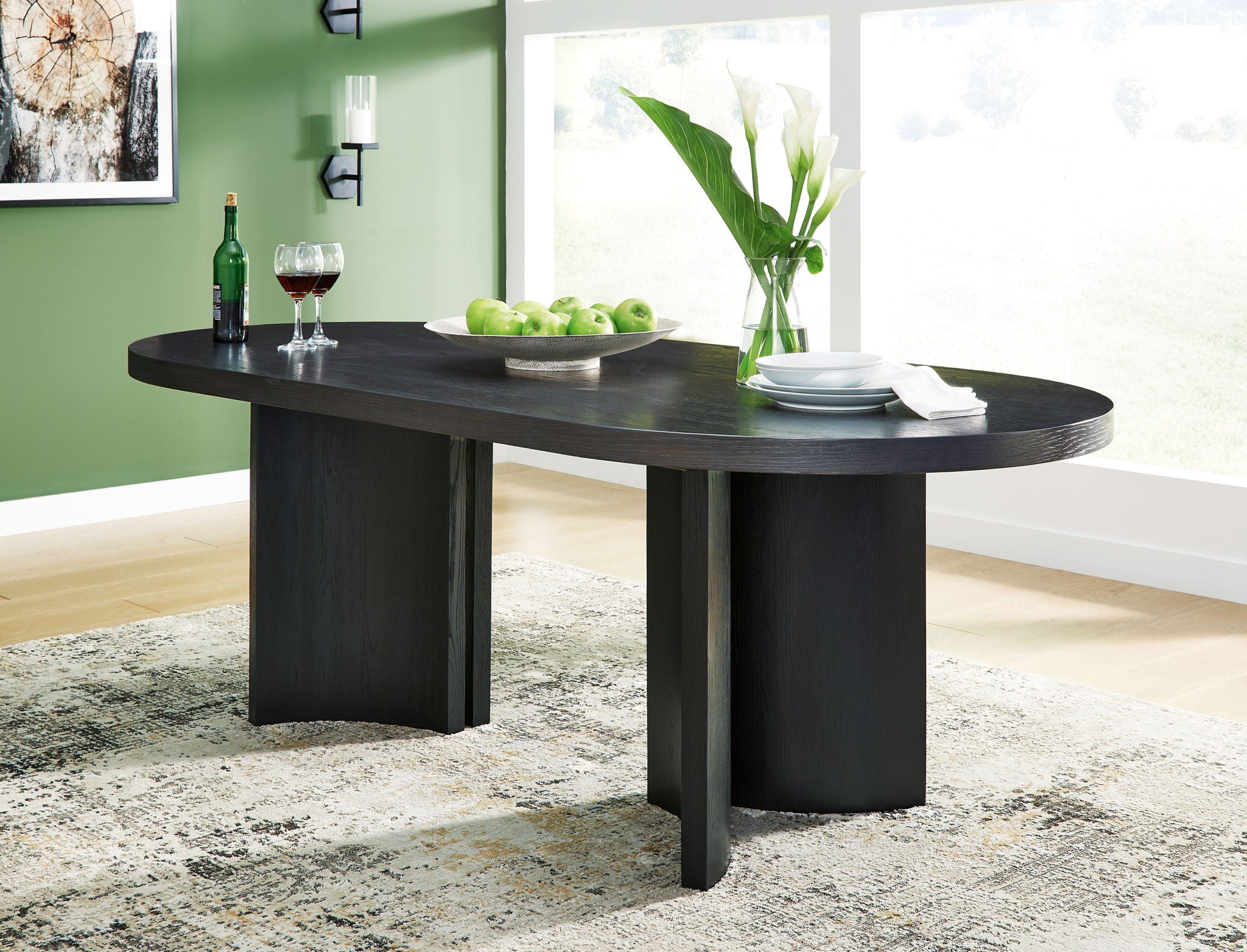 Rowanbeck - Table à manger ovale - Noir