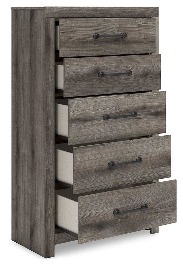 Graystorm - Commode à cinq tiroirs - Gris Marron