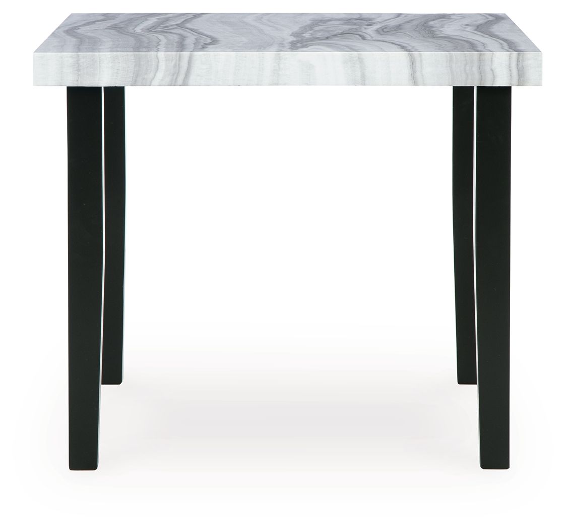 Mervannie - Table de comptoir de salle à manger carrée - Gris/Noir