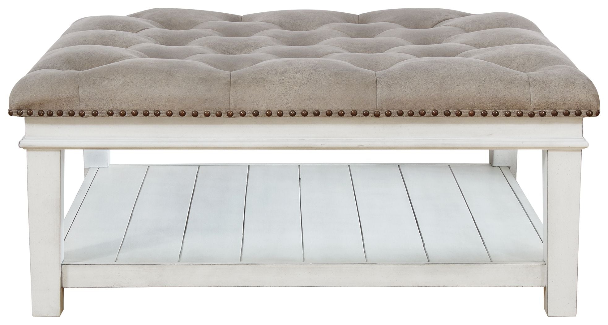 Kanwyn - Table Basse Ottomane sur Pied - Blanchi
