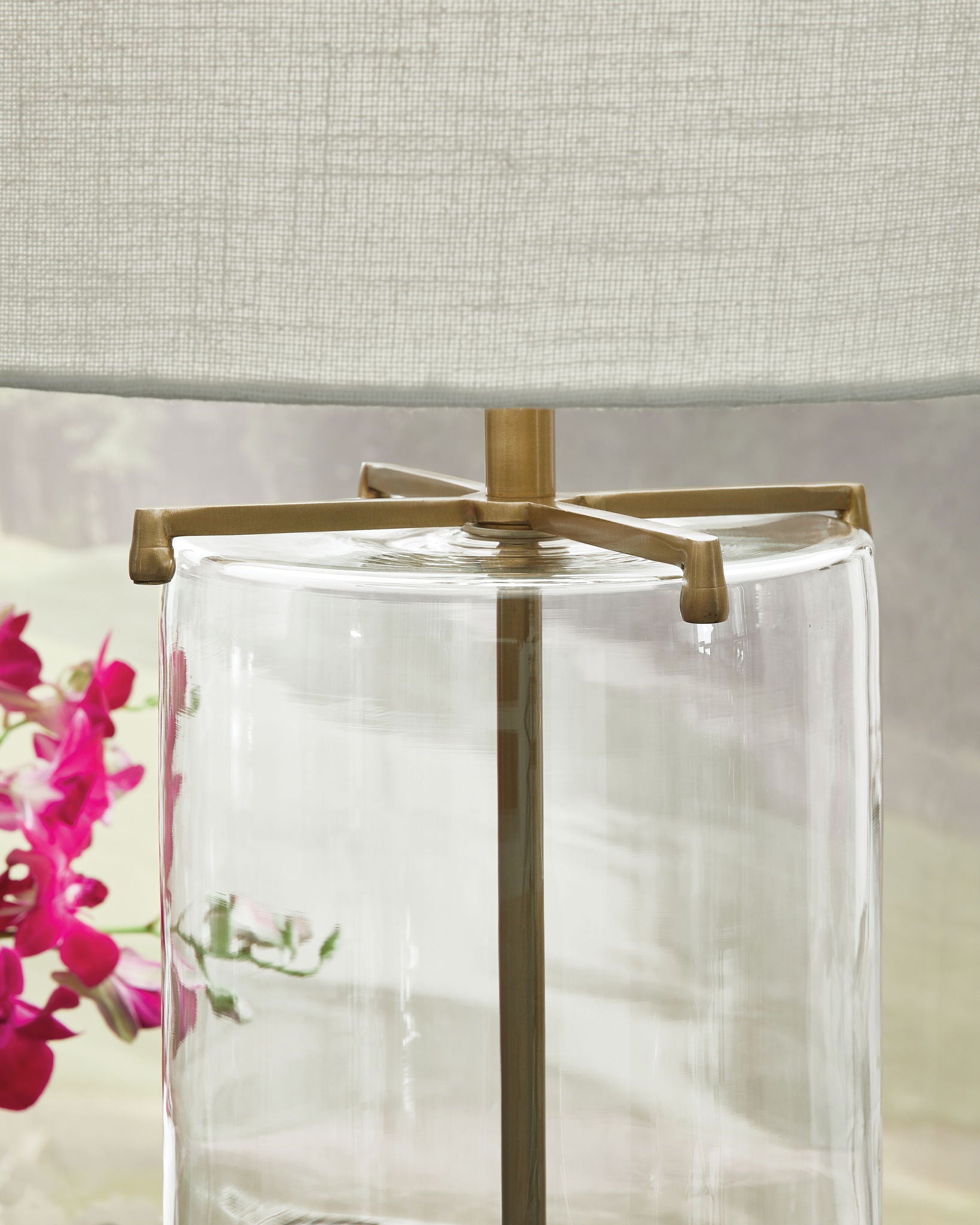 Gizeh - Lampe de table en verre - Transparent / Finition dorée