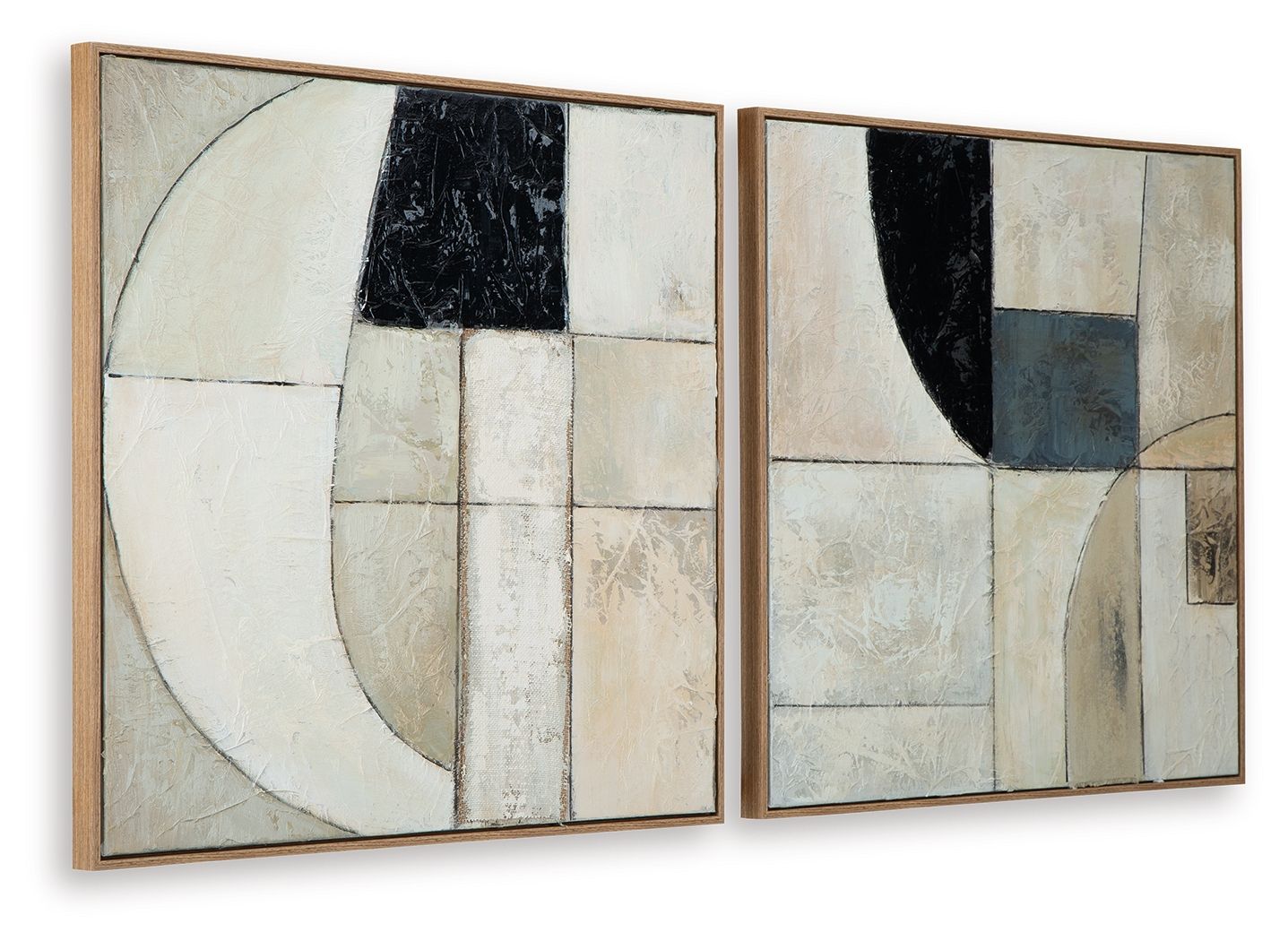 Bexlen - Ensemble de décorations murales (Lot de 2) - Beige / Taupe / Noir