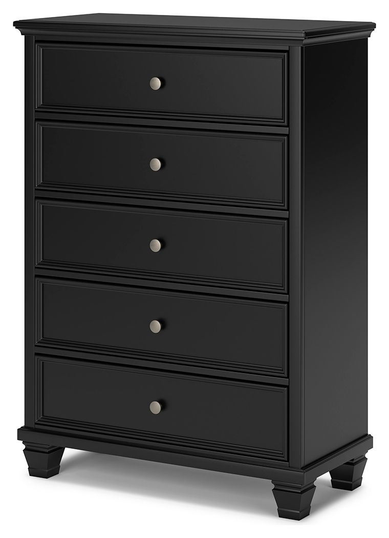 Lanolee - Commode à cinq tiroirs - Noire