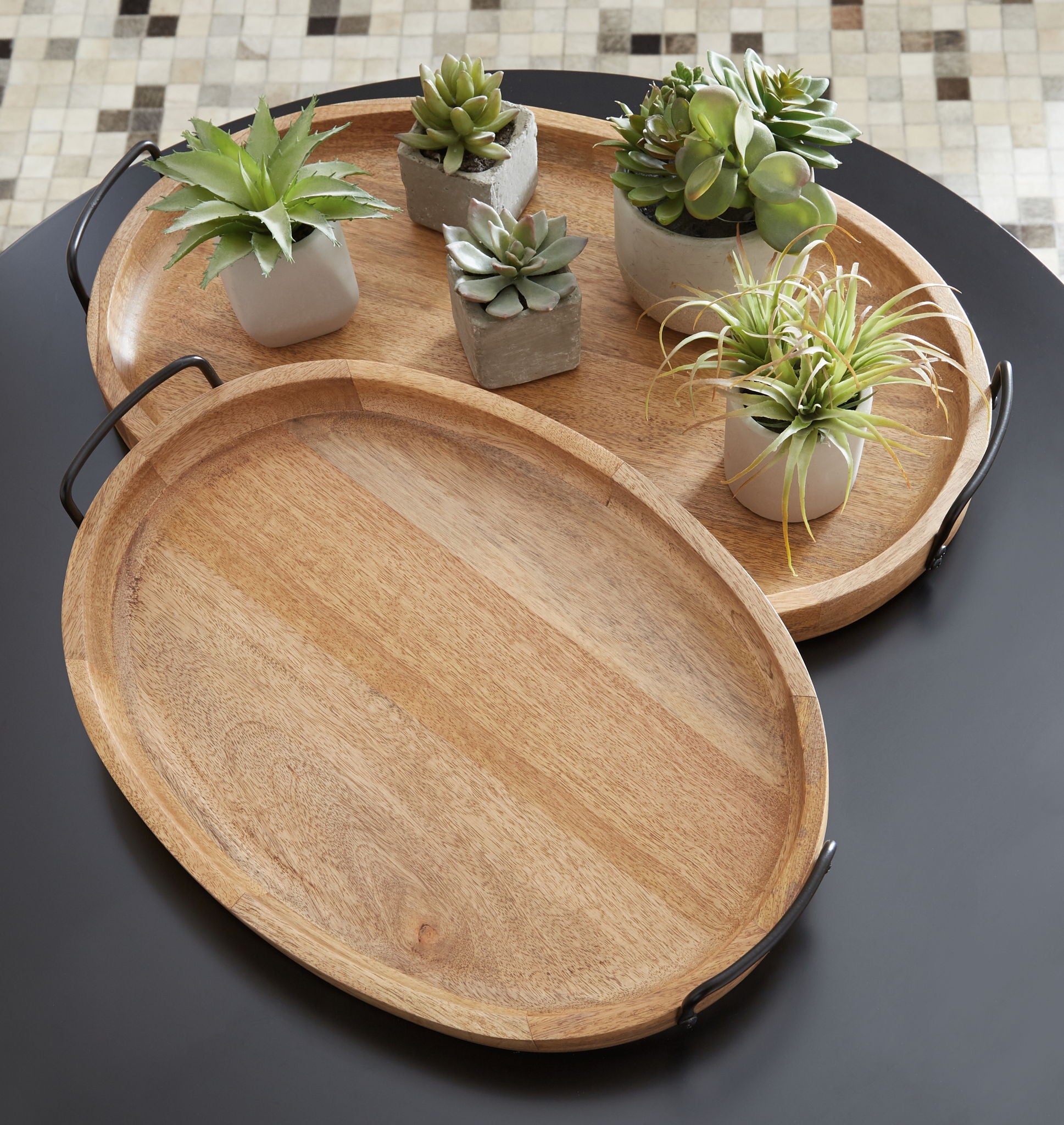 Jocelyne - Plateau (lot de 2) - Marron / Noir
