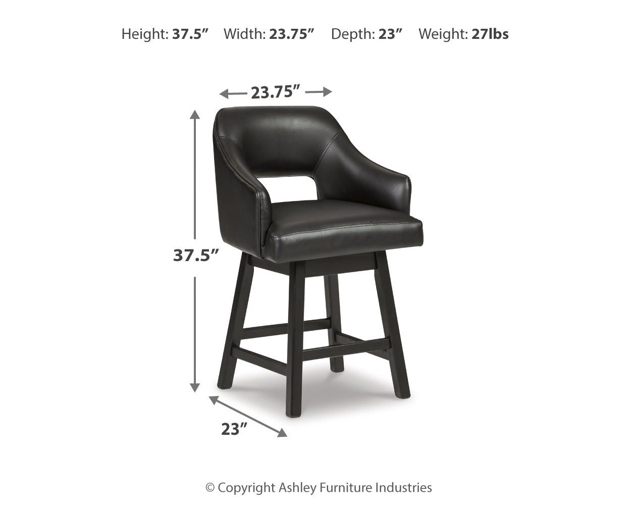 Tallenger - Tabouret de bar rembourré pivotant (Lot de 2)