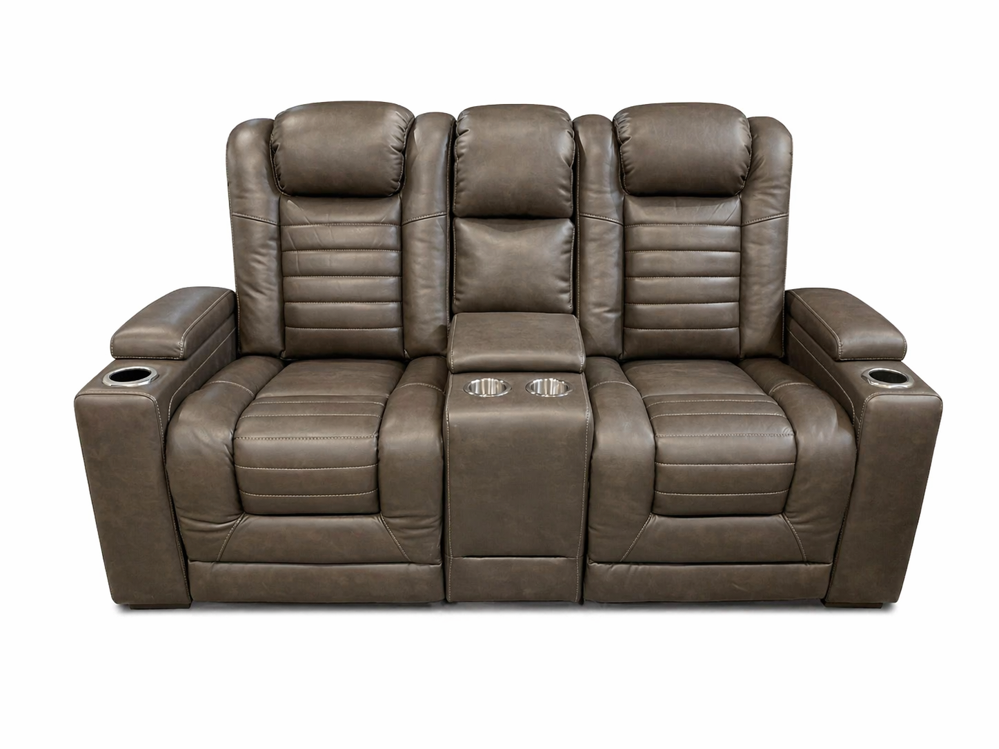 Apricot Power Reclining Console Sofa