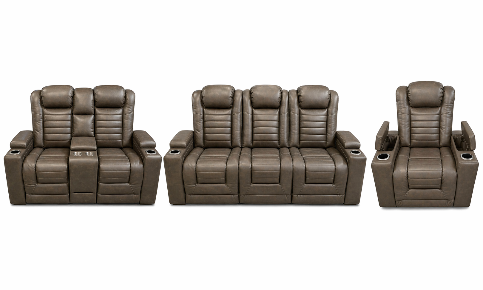 Apricot Power Reclining Console Sofa