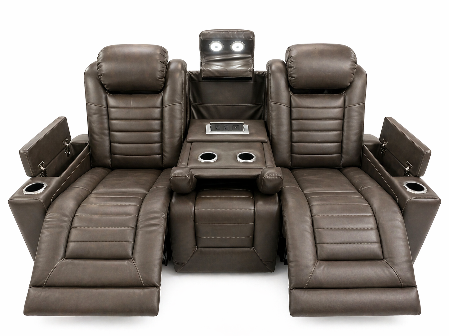 Apricot Power Reclining Console Sofa