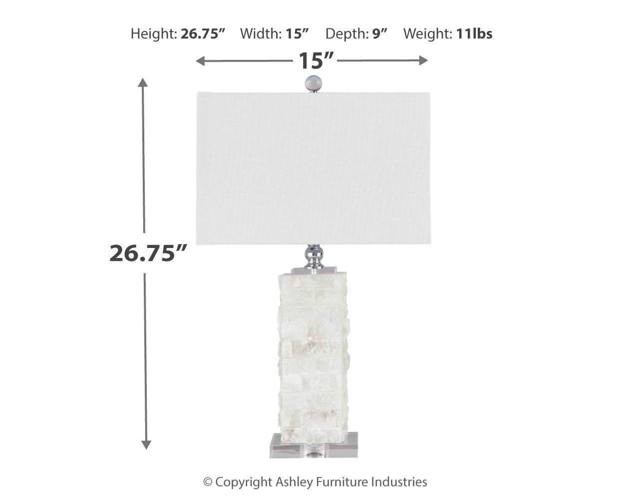 Malise - Lampe de table en albâtre - Blanc