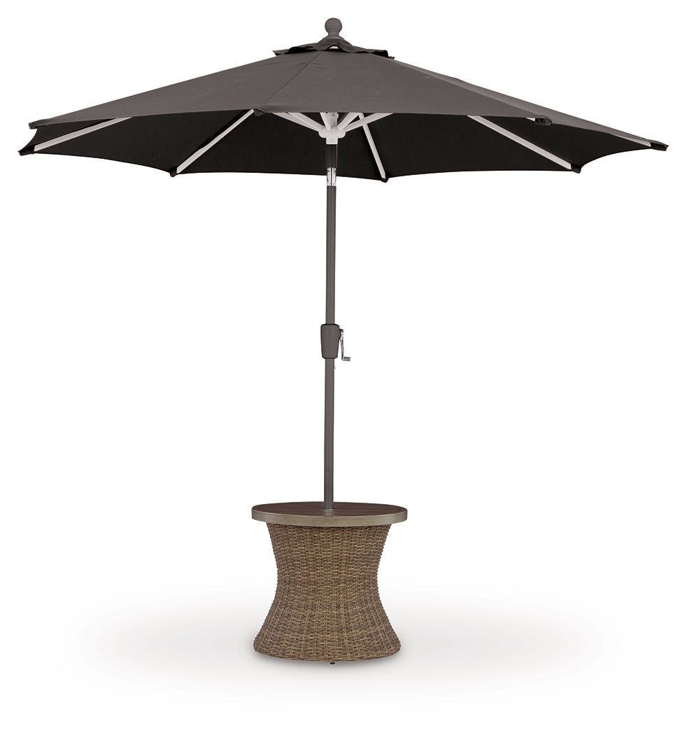 Laguna Heights - Table d'appoint ronde avec option parasol - Beige