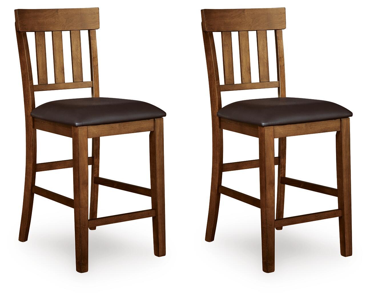 Ralene - Tabouret de bar rembourré (Lot de 2) - Brun moyen