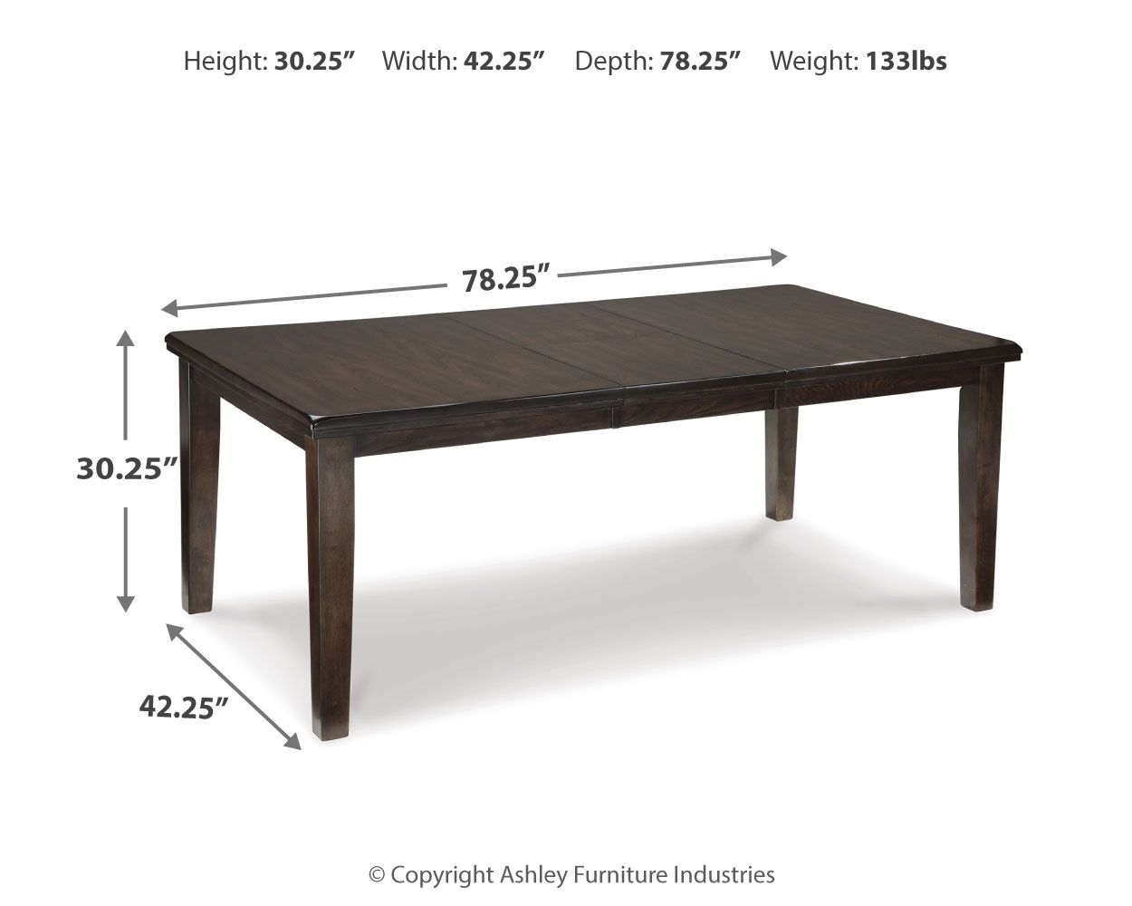 Haddigan - Table de salle à manger avec rallonge