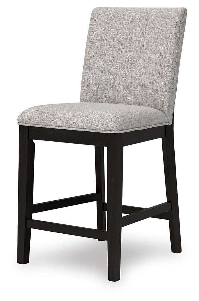 Neymorton - Tabouret de bar rembourré (Lot de 2) - Marron gris foncé