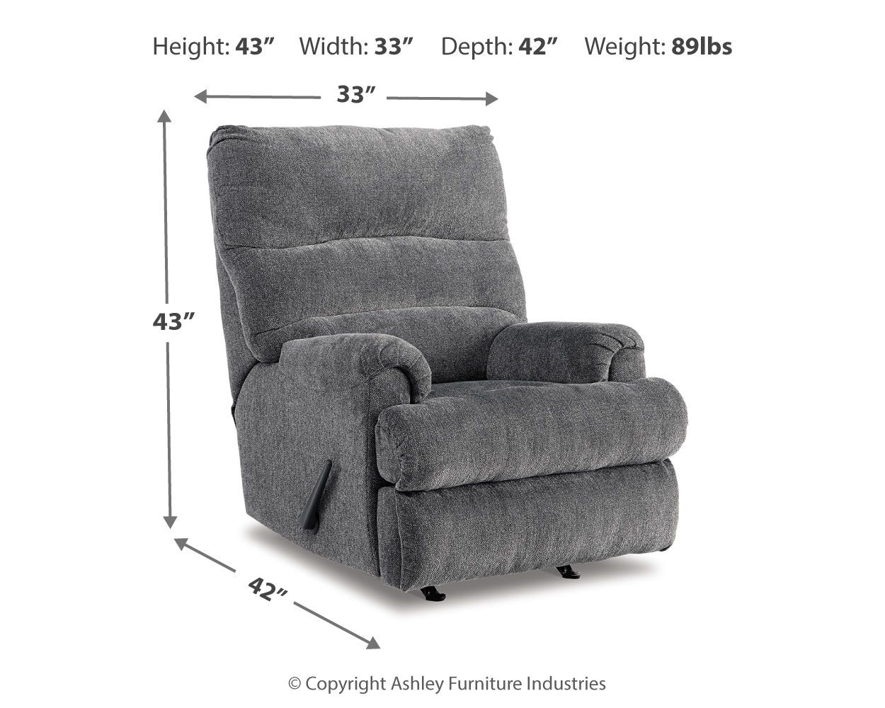 Fauteuil inclinable à bascule Man Fort - Tissu - Graphite