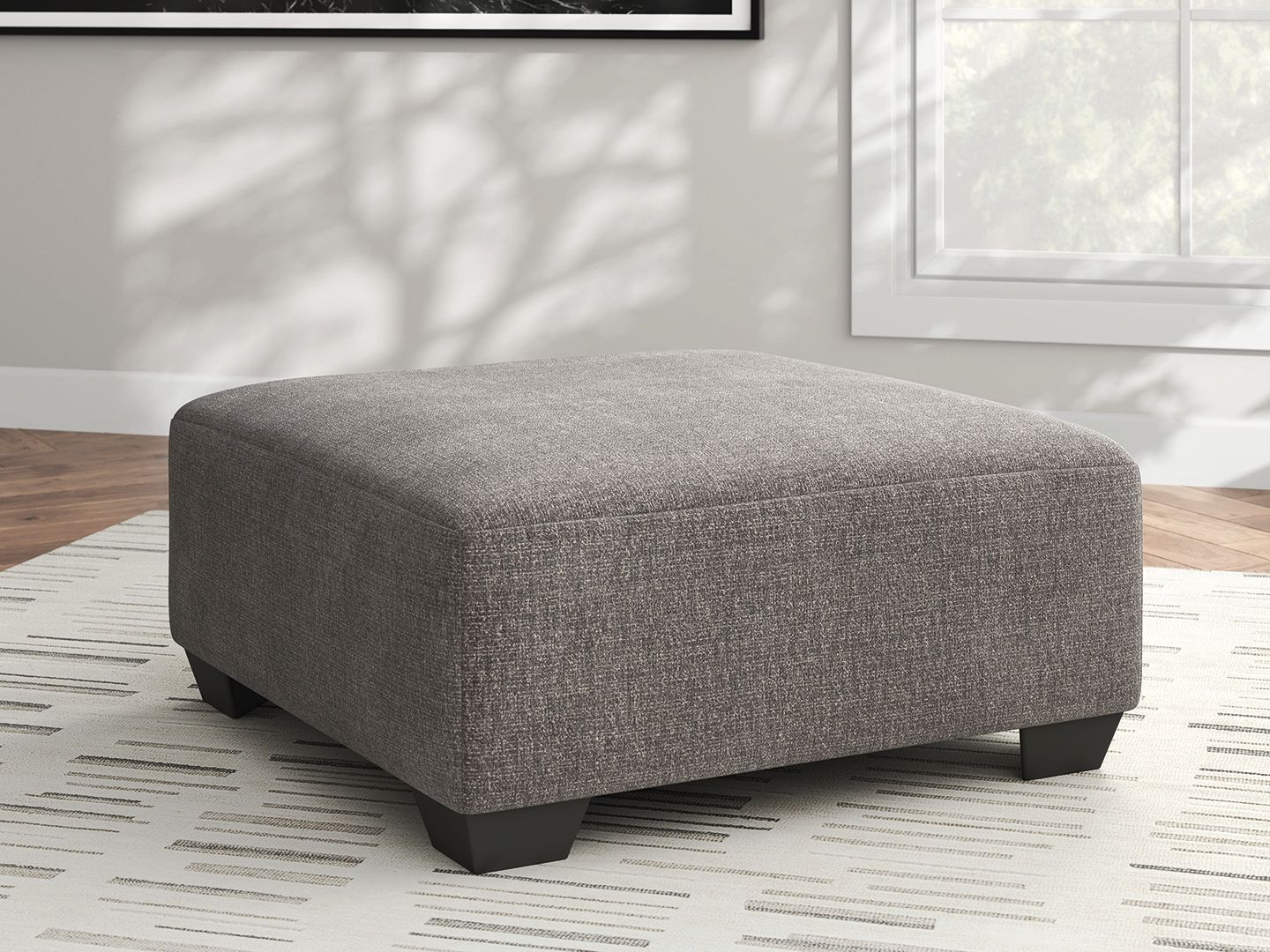Clarington - Grand Pouf d'Appoint - Gris Pierre