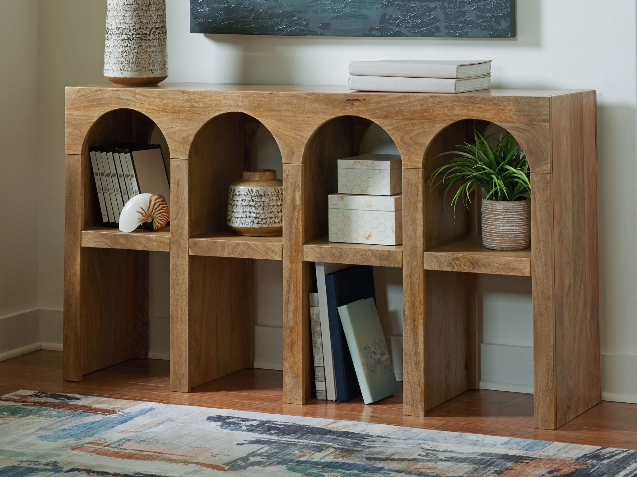 Luzmanacy - Table console pour canapé - Marron naturel