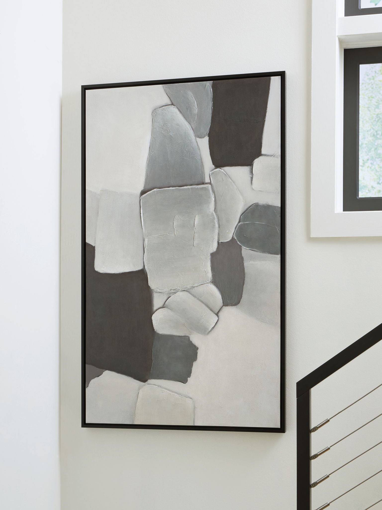 Adilson - Art mural - Blanc / Gris / Noir