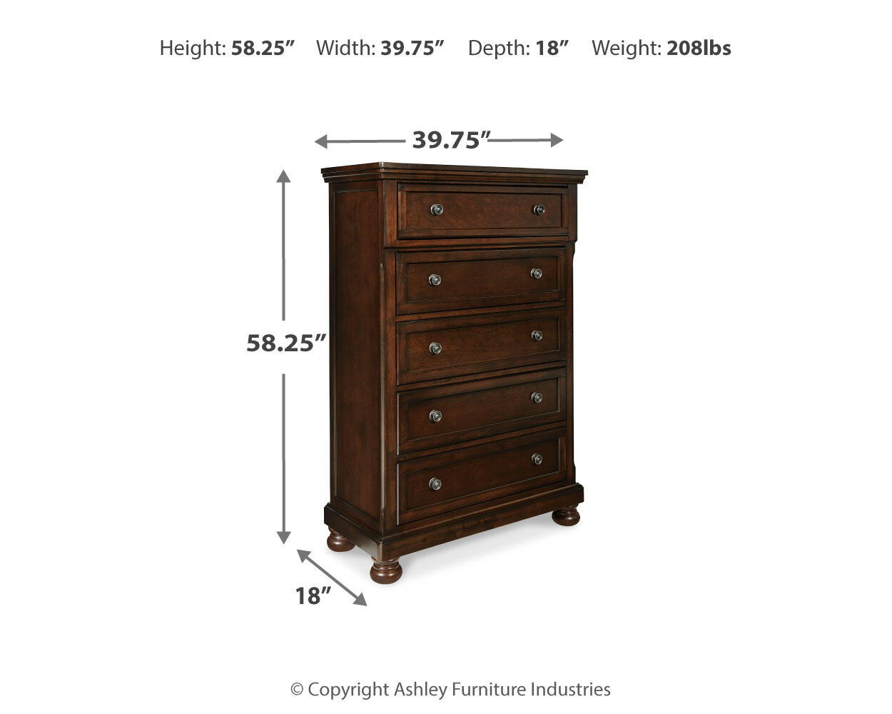 Porter - Commode - Marron rustique