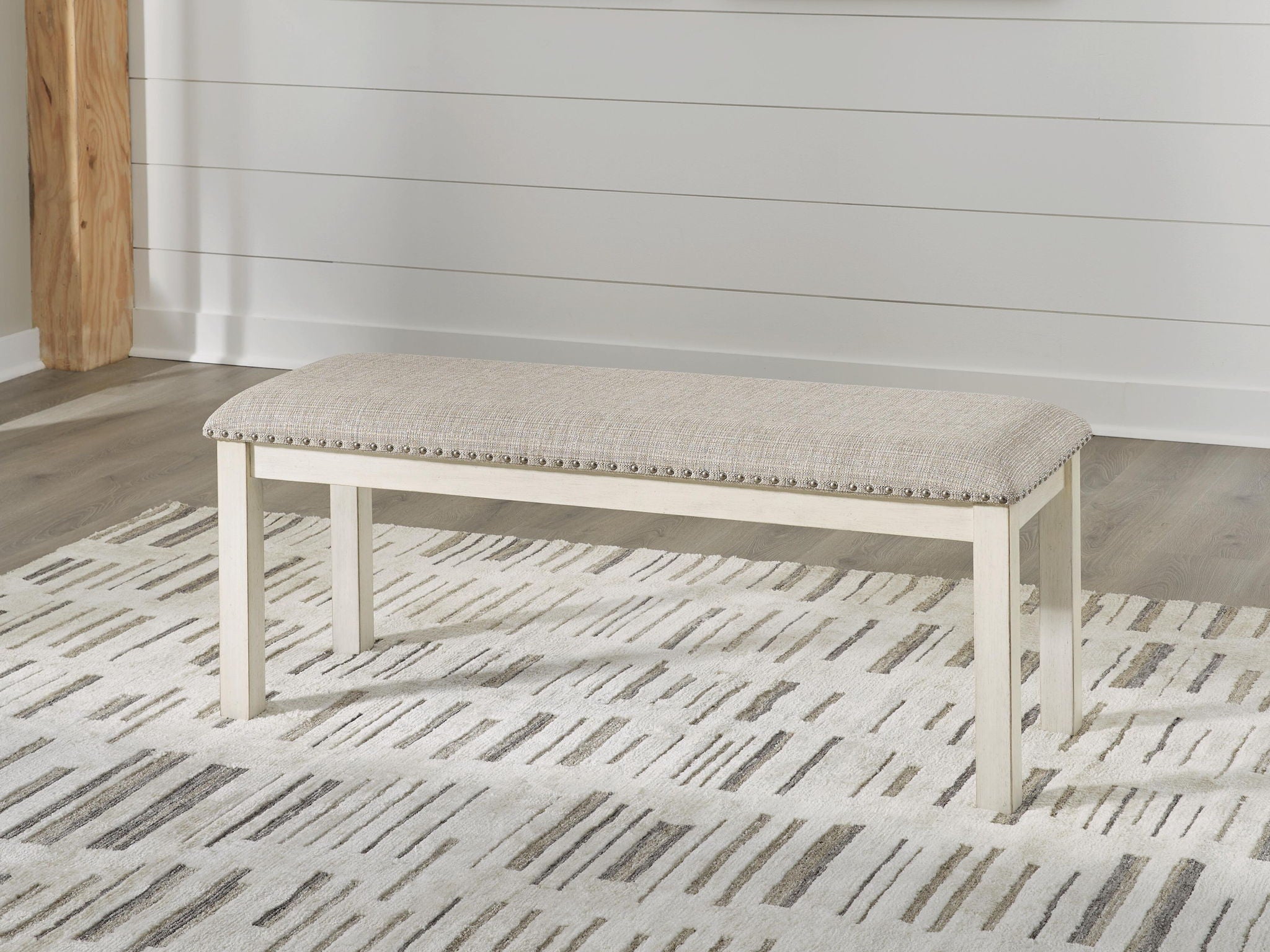 Robbinsdale - Grande banquette de salle à manger capitonnée - Blanc antique