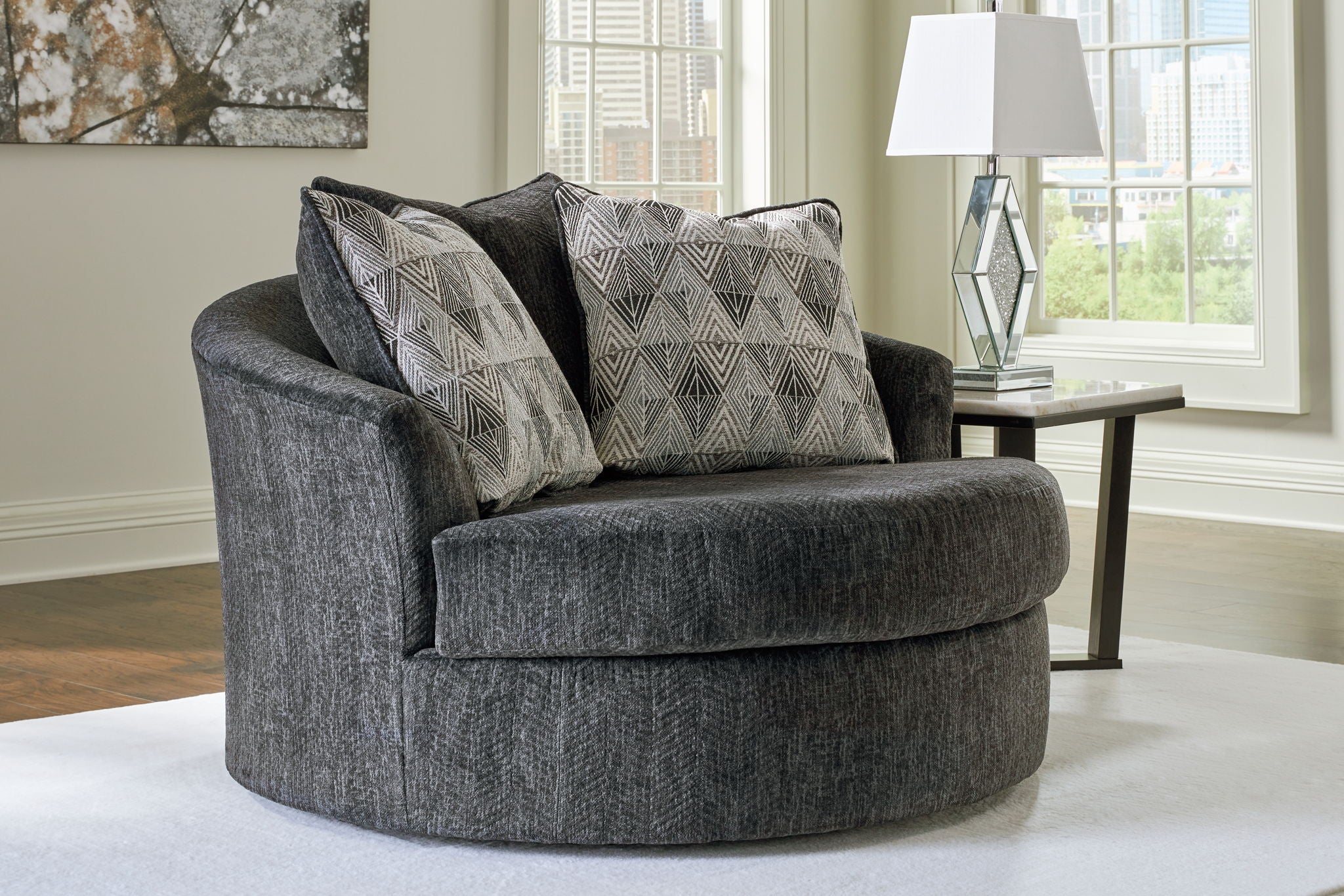 Fauteuil d'appoint pivotant surdimensionné Biddeford - Shadow