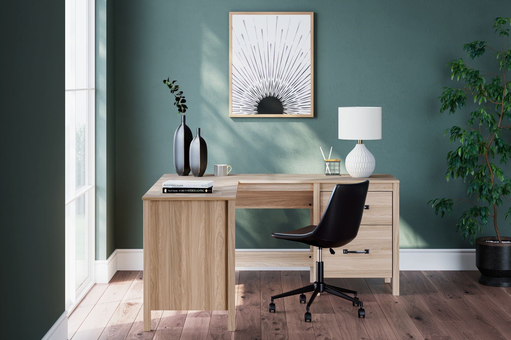 Battelle - Bureau à domicile de 60" avec retour - Tan