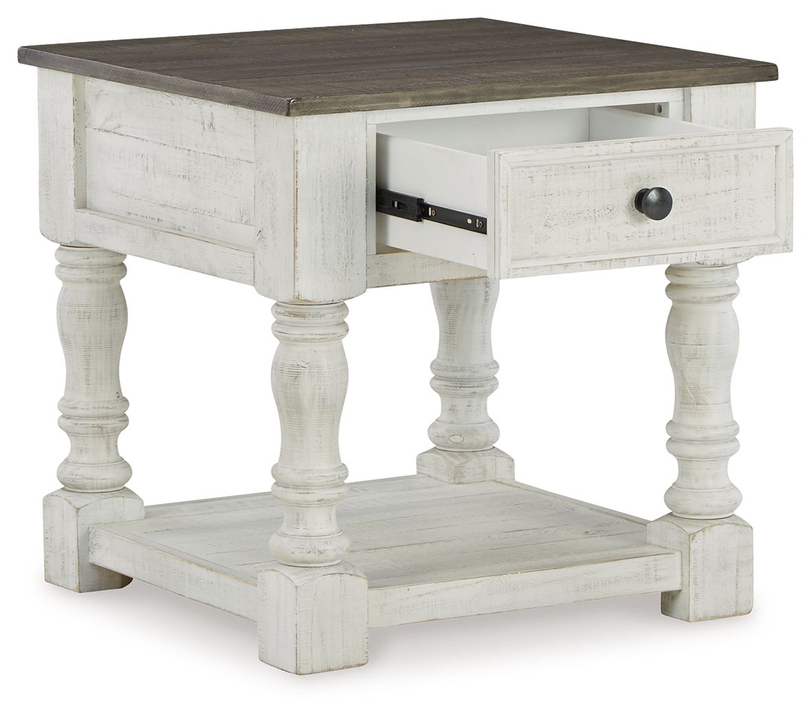 Havalance - Table d'appoint carrée - Blanc/Gris