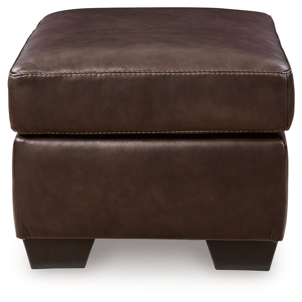 Santorin - Ottoman - Cuir et Simili - Brun Foncé