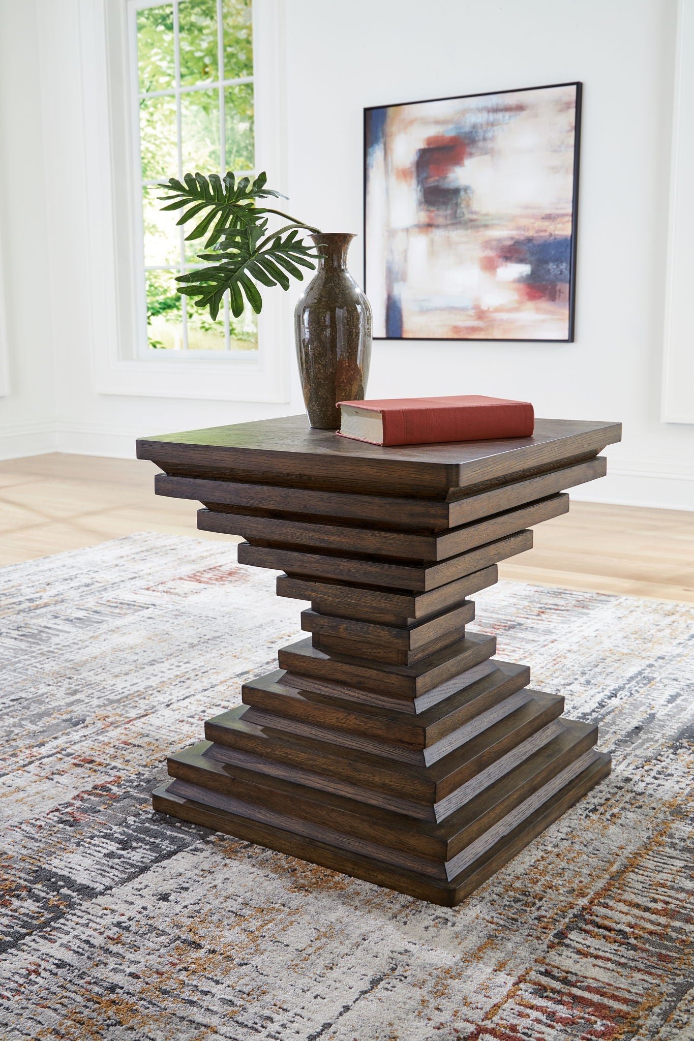 Hannodream - Table d'appoint carrée - Marron chaud