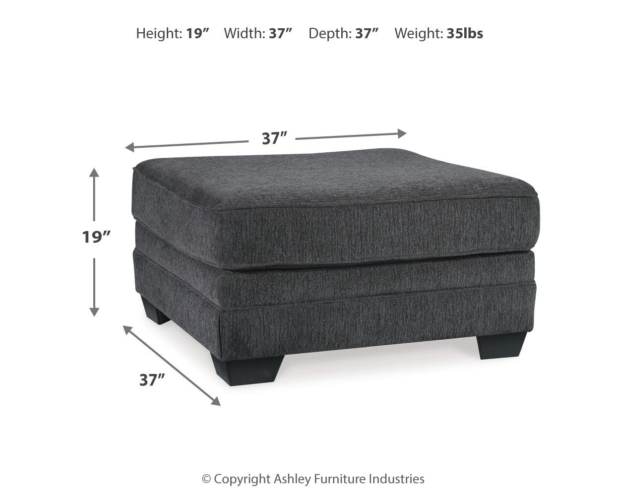 Tracling - Pouf d'appoint surdimensionné - Ardoise
