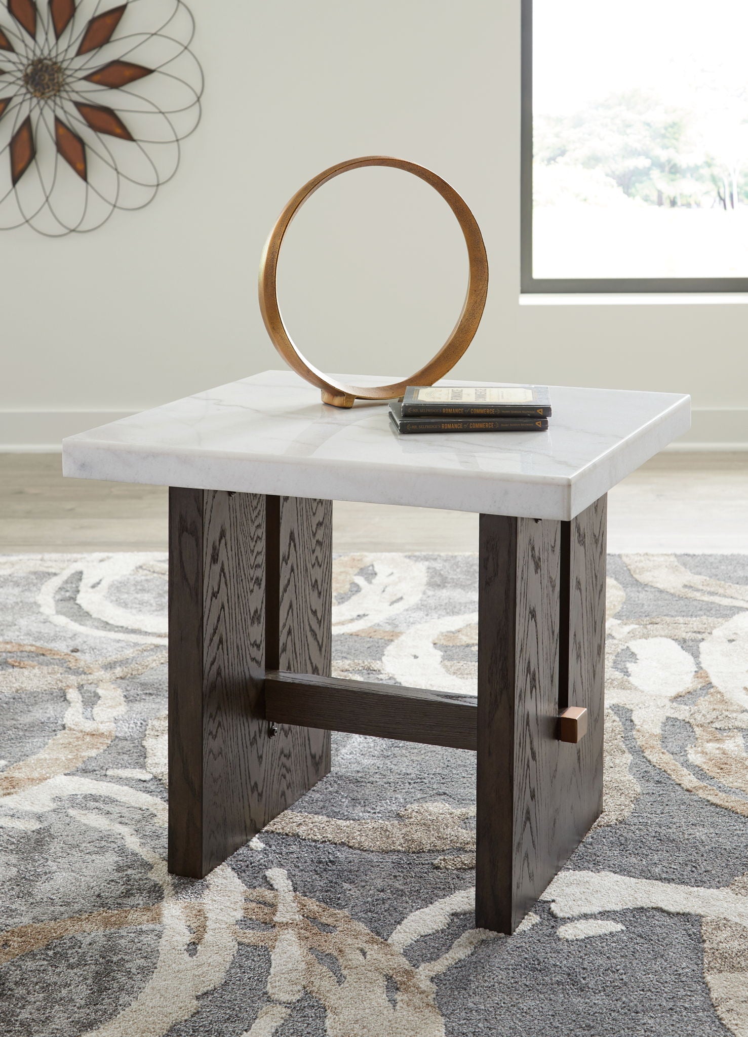 Burkhaus - Table d'appoint rectangulaire - Blanc / Marron foncé