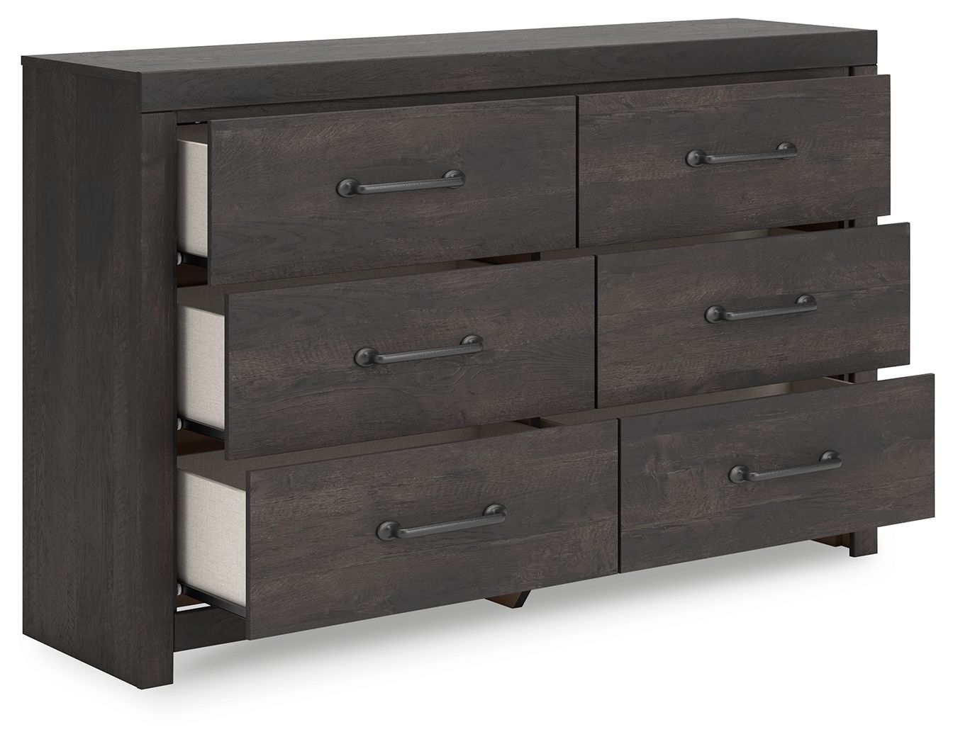 Hollivern - Commode à six tiroirs - Gris foncé