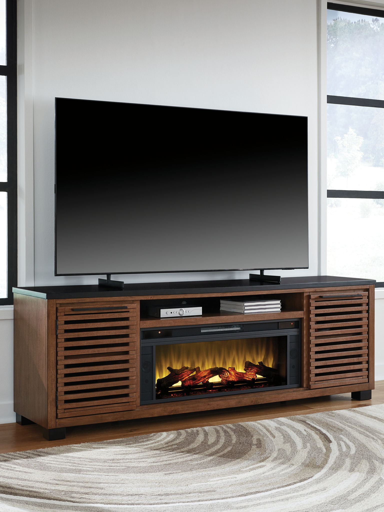 Kallari - Meuble TV avec option cheminée