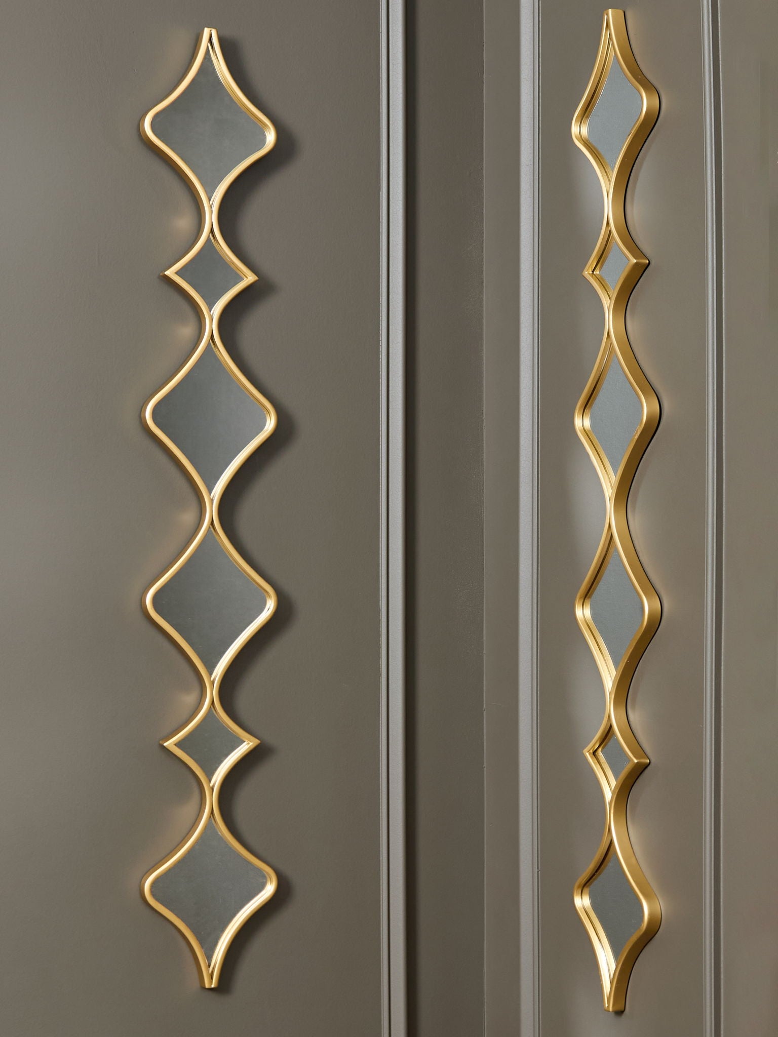Harriswood - Lot de 2 miroirs décoratifs - Finition dorée