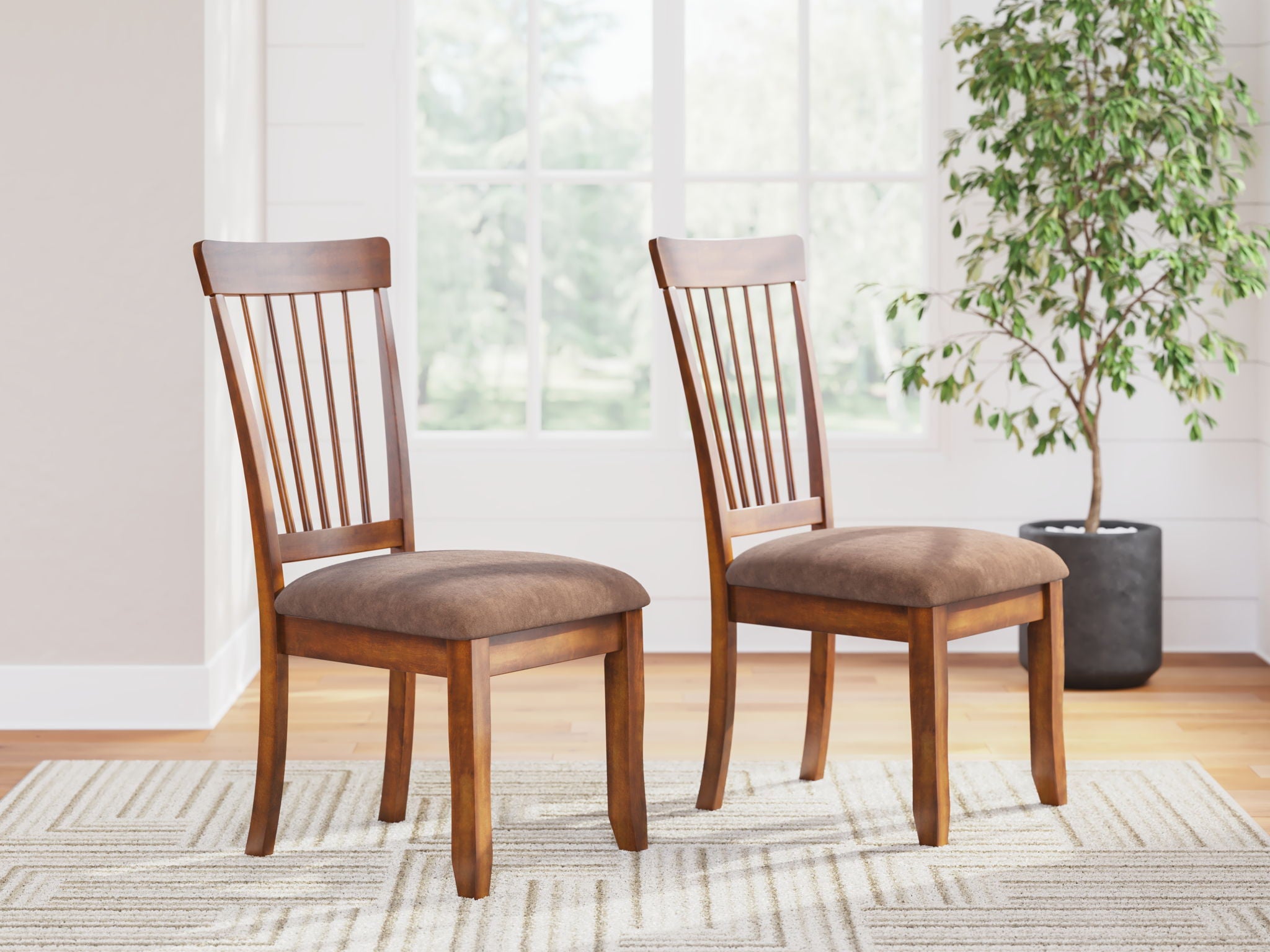 Berringer - Chaise de salle à manger rembourrée (lot de 2) - Marron rustique