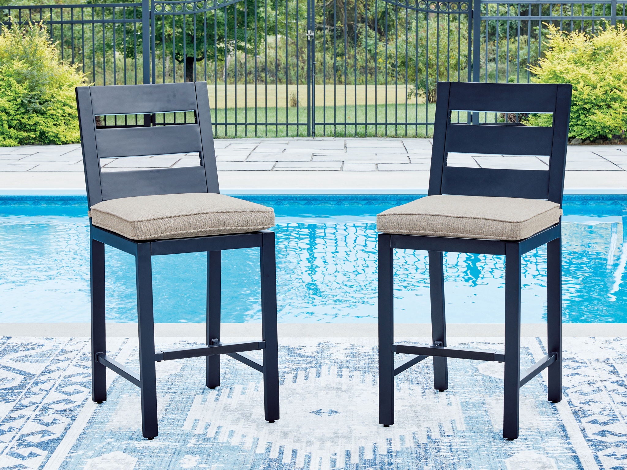 Tabouret de bar East Beach (lot de 2) - Bleu