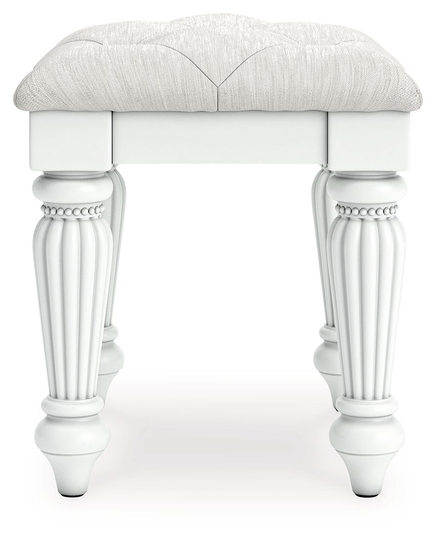 Kozlani - Tabouret de Coiffeuse Rembourré - Blanc