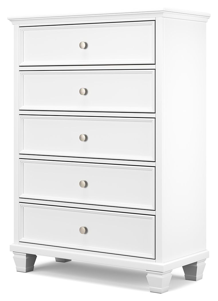 Fortman - Commode à cinq tiroirs - Blanc
