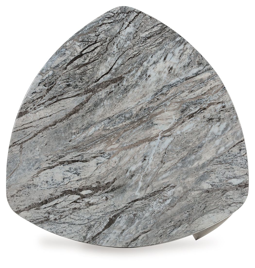 Surmour - Table d'appoint triangulaire - Gris / Marron