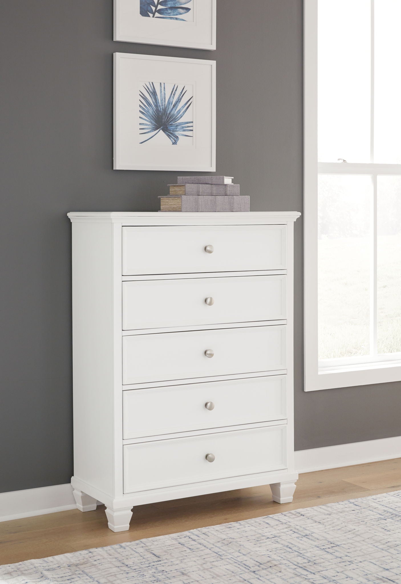 Fortman - Commode à cinq tiroirs - Blanc