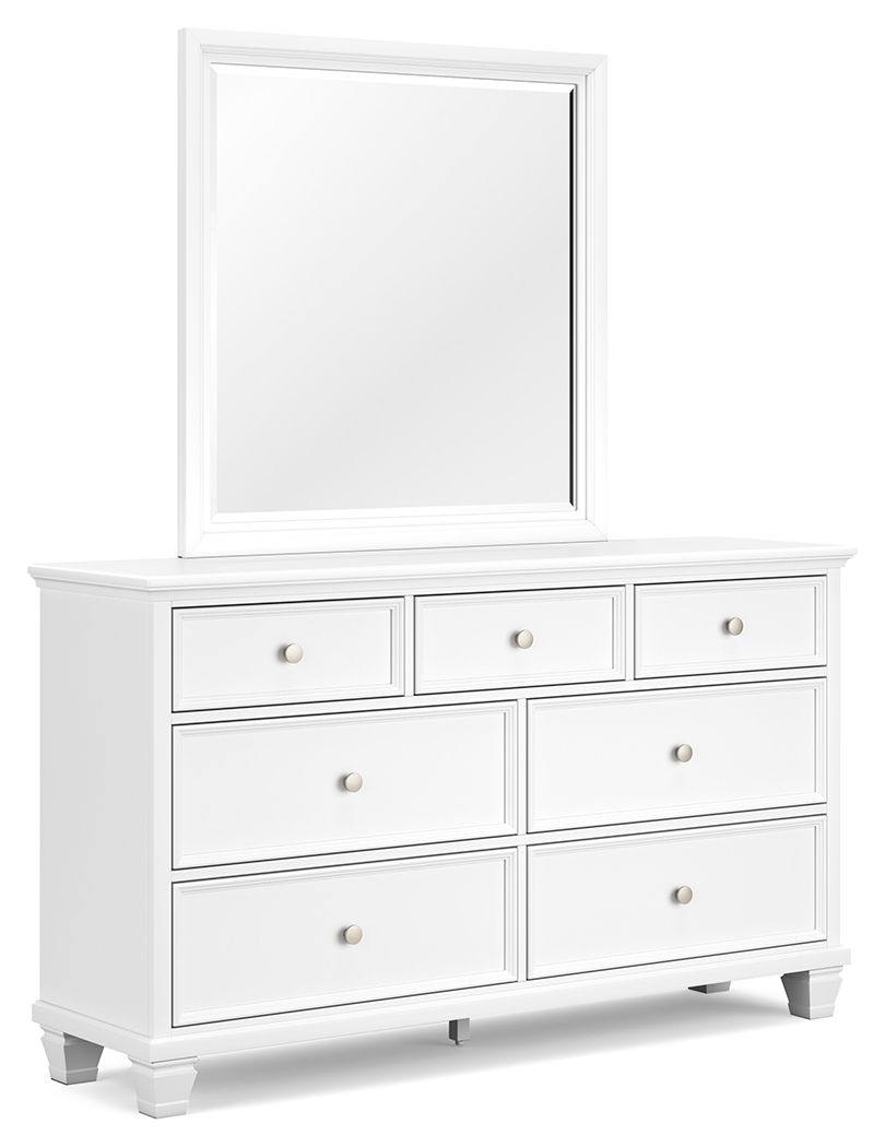 Fortman - Commode et miroir - Blanc