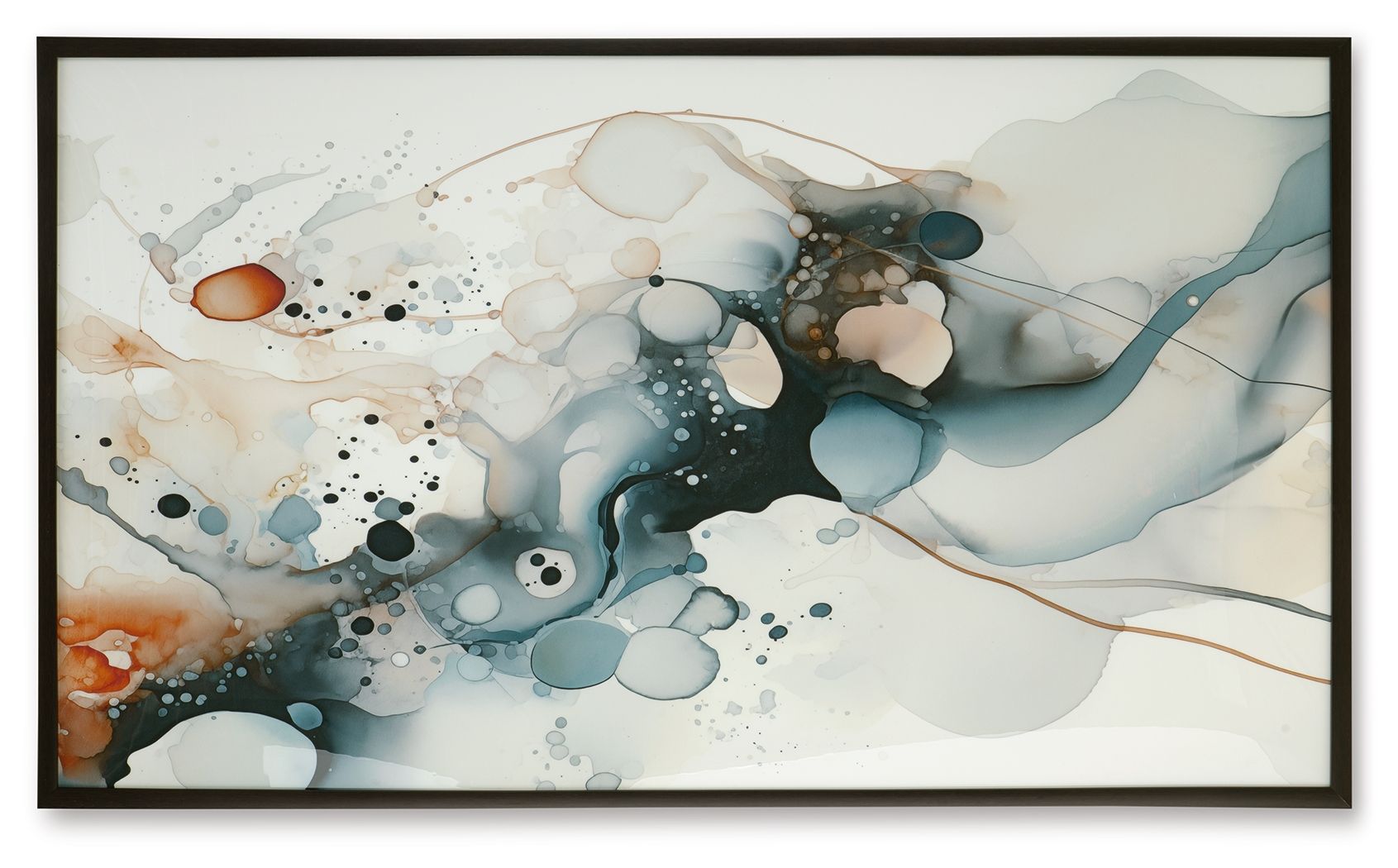 Foxenburg - Art mural - Bleu / Ambre / Blanc