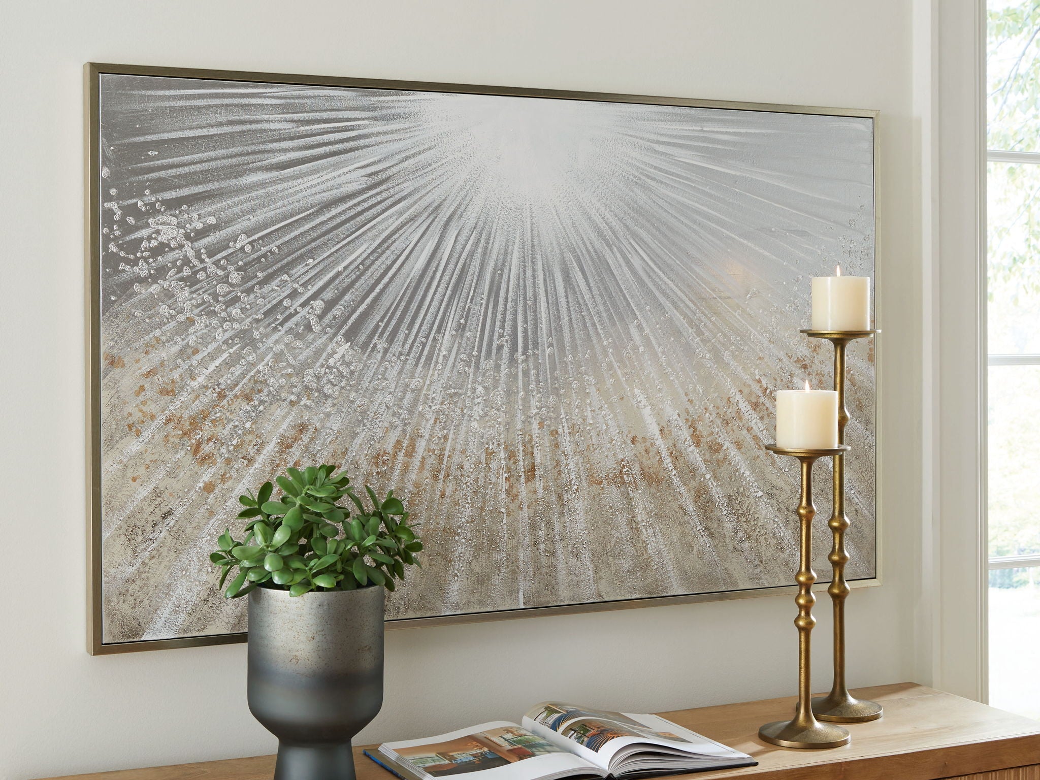 Waldard - Art mural - Gris / Taupe / Blanc