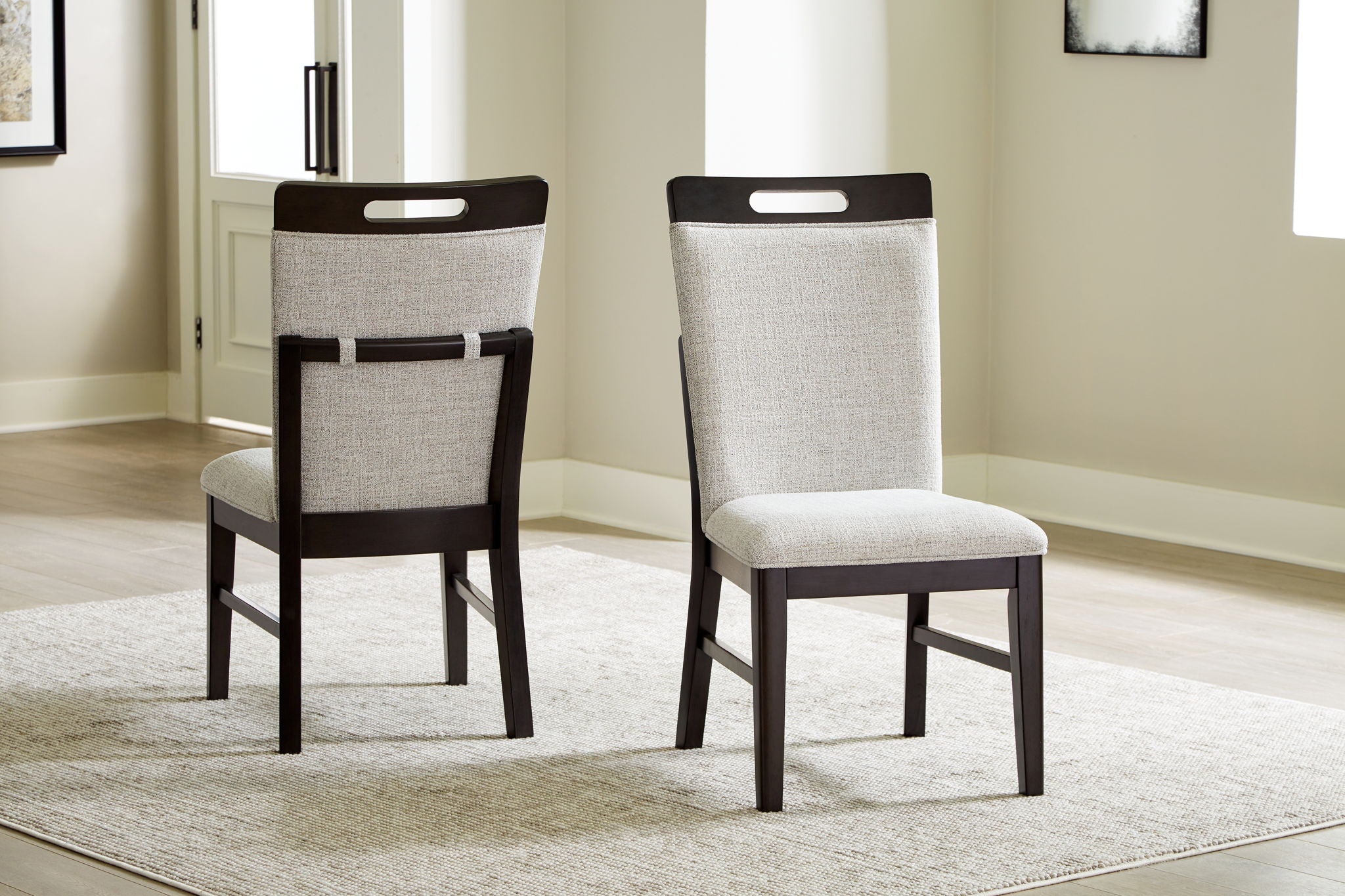 Neymorton - Chaises d'appoint rembourrées (lot de 2) - Gris clair / Marron
