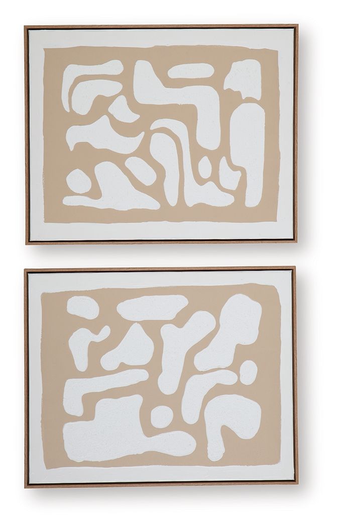 Waldett - Lot d'art mural (Lot de 2) - Beige / Blanc